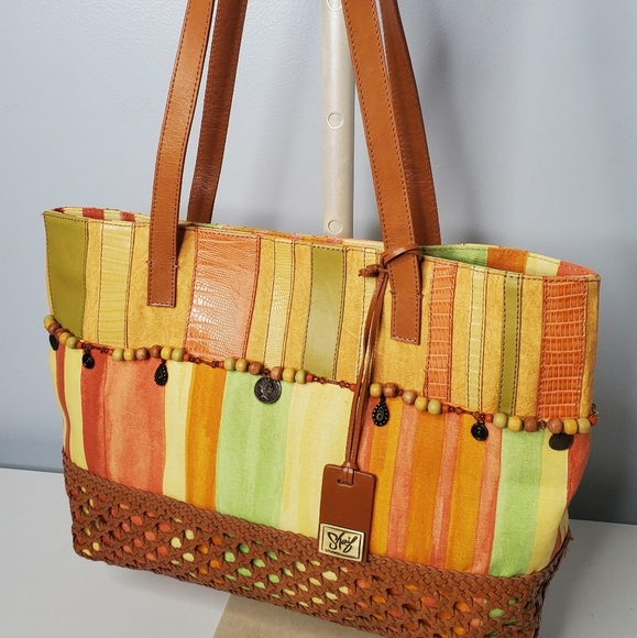 Sharif Multi Colored Stripe Shoulder Bag - Picture 1 of 7